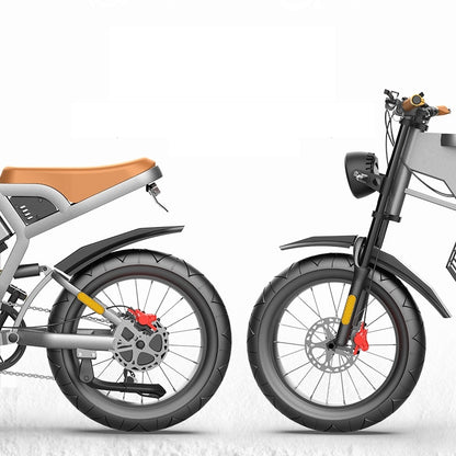 "GT20 Luxury Electric Bicycle with 20-Inch Tires, 48V Lithium Battery, Seven-Stage Transmission, Aluminum Alloy Frame, and Up to 200km Range - Ideal for Mountain Riding and City Commuting"