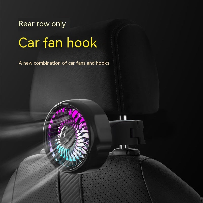 "Mini Air Conditioner with Clip for Car Rear Seat - 3-Speed Adjustable Multifunctional Car Cooler, RGB Light, Electric Car Circulator for Enhanced Comfort and Fresh Air Flow"