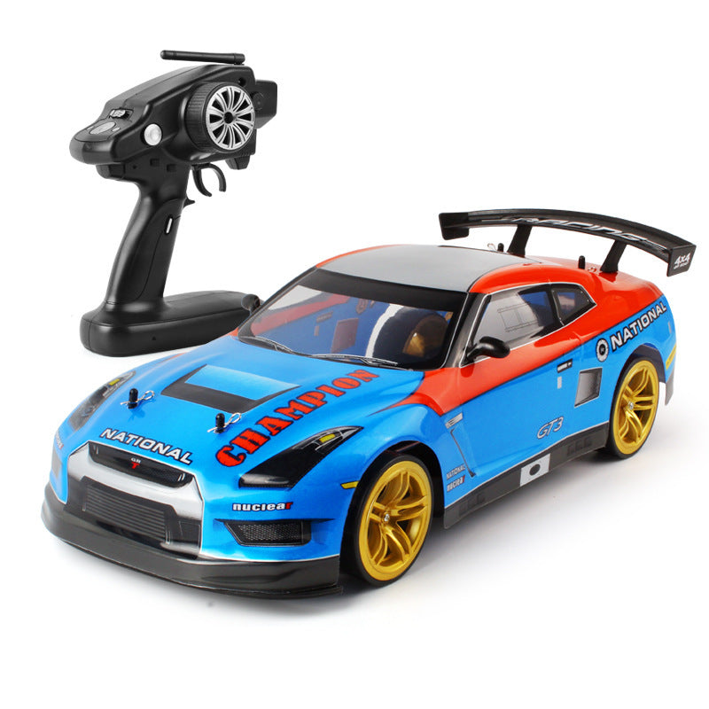 "High-Speed 1/10 All-Wheel-Drive RC Racing Car – 70 km/h, Off-Road 4WD Drift, Double Battery, One-Click Acceleration – Ultimate Remote-Control Toy for Boys"