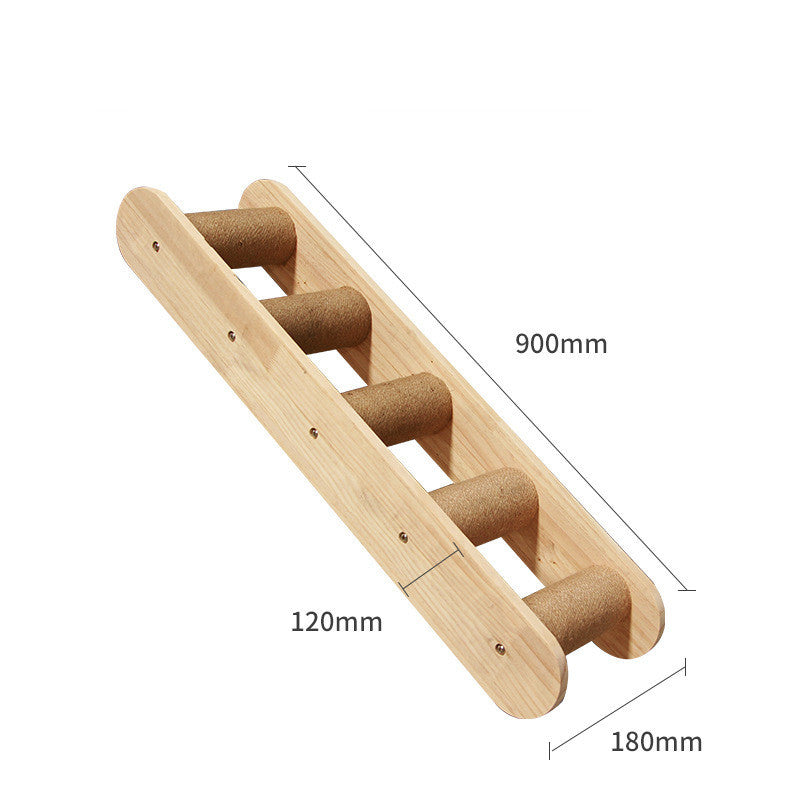 "Ultimate Cat Climbing Frame: Solid Wood Wall-Mounted Platform and Ladder for Active Cats—Stylish Pet Accessories to Enhance Vertical Play, Encourage Exercise, and Save Space in Your Home"