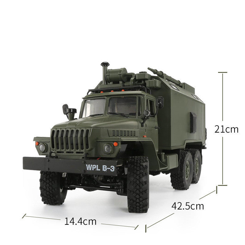 "1/16 Scale Military Remote-Control Truck - WPL B36-3 Full-Scale Crawler Model Toy for Kids, Toy Wheel Drive RC Transport Truck for Outdoor Fun, Ideal Gift for Children and RC Car Enthusiasts"