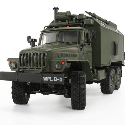 "1/16 Scale Military Remote-Control Truck - WPL B36-3 Full-Scale Crawler Model Toy for Kids, Toy Wheel Drive RC Transport Truck for Outdoor Fun, Ideal Gift for Children and RC Car Enthusiasts"