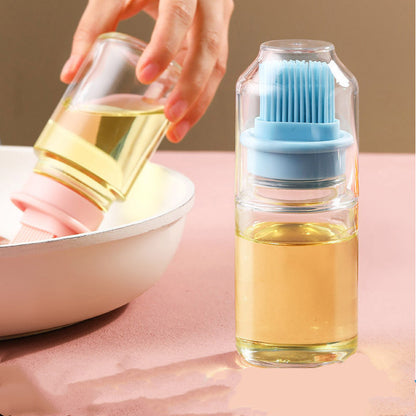 Portable Oil Bottle with Brush Silicone Barbecue Liquid Gadgets High-temperature Kitchen Baking Pastry Barbecue BBQ Tool