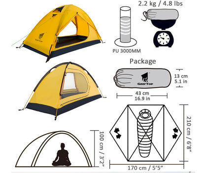 "Polyester Outdoor Double Tent for Couples – Durable Aluminum Pole Frame, 210x140cm, Lightweight 2.59kg, Ideal for Camping and Picnics, Easy Setup Required, Perfect for a Comfortable Outdoor Adventure"