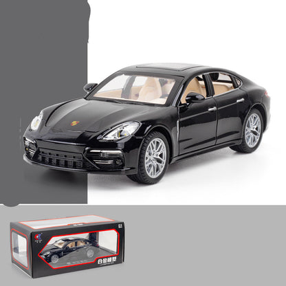 "1:24 Scale Porsche Panamera Diecast Alloy Pull Back Car with Sound & Light - Six-Door Collectible Toy for Children, Perfect Gift in Stylish Box"