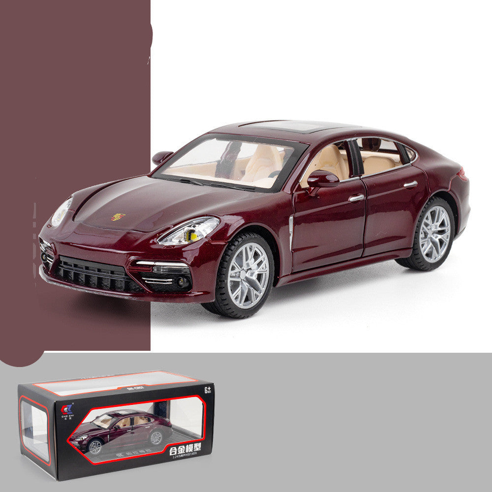 "1:24 Scale Porsche Panamera Diecast Alloy Pull Back Car with Sound & Light - Six-Door Collectible Toy for Children, Perfect Gift in Stylish Box"