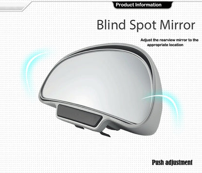 "Universal Adjustable Blind Spot Mirrors: Enhance Your Driving Safety with High Definition Glass and Wide Angle Design for Optimal Side Visibility, Perfect for Auxiliary Parking and Reducing Dangerous Blind Spots"