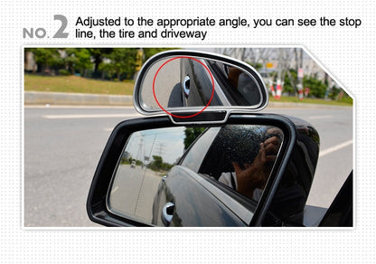 "Universal Adjustable Blind Spot Mirrors: Enhance Your Driving Safety with High Definition Glass and Wide Angle Design for Optimal Side Visibility, Perfect for Auxiliary Parking and Reducing Dangerous Blind Spots"