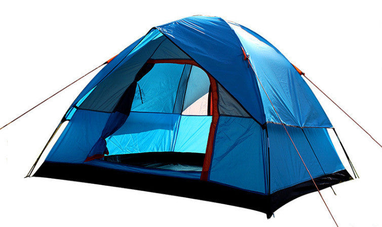 "Waterproof 3-4 Person Double Layer Camping Tent – Rainproof Outdoor Shelter for Fishing, Hunting, Travel, and Family Adventures – Green/Blue"