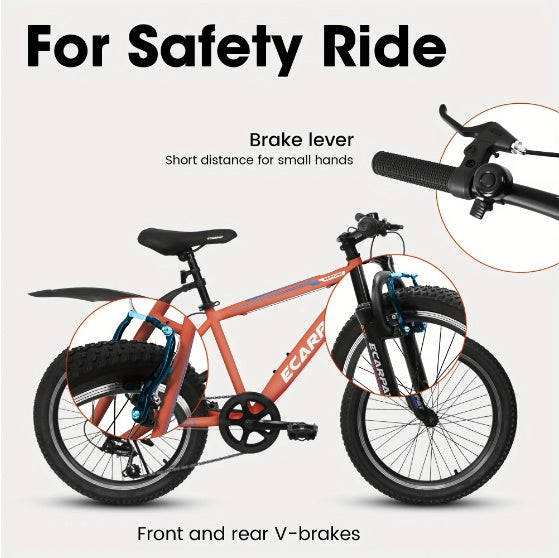 "20-inch bike offers a perfect combination of durability, safety, and style, designed for young riders looking to explore and enjoy the outdoors with confidence and comfort"