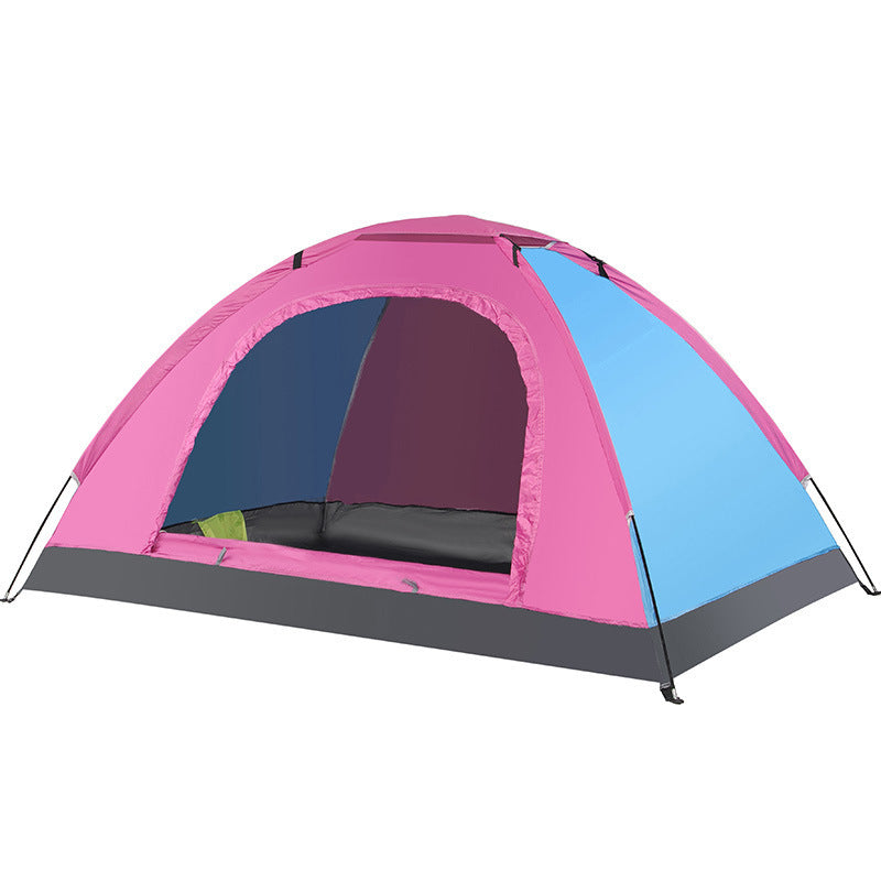 "Outdoor Double Camping Tent – Single-Layer, Lightweight, Waterproof, and Easy to Assemble with Fiberglass Poles – Ideal for Picnic, Mountaineering, Fishing, and Adventure"