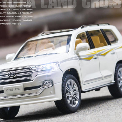 "Land Cruiser Model Alloy Pull-Back Off-Road Vehicle with Sound and Light Features – Durable and Realistic Car Model for Kids, Perfect for Play, Collecting, and as a Unique Gift for Young Adventurers"