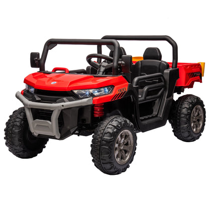 "24V Ride-On UTV Truck for Kids - 2-Seater Electric Dump Truck with 2x200W Motors, Remote Control, Dump Bed, Shovel, Non-Slip Tires, and Durable Design for Boys and Girls – Perfect Outdoor Adventure Vehicle"