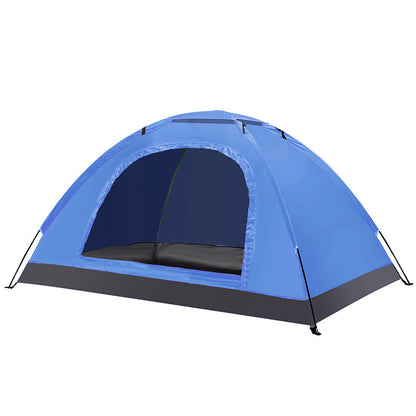 "Outdoor Double Camping Tent – Single-Layer, Lightweight, Waterproof, and Easy to Assemble with Fiberglass Poles – Ideal for Picnic, Mountaineering, Fishing, and Adventure"