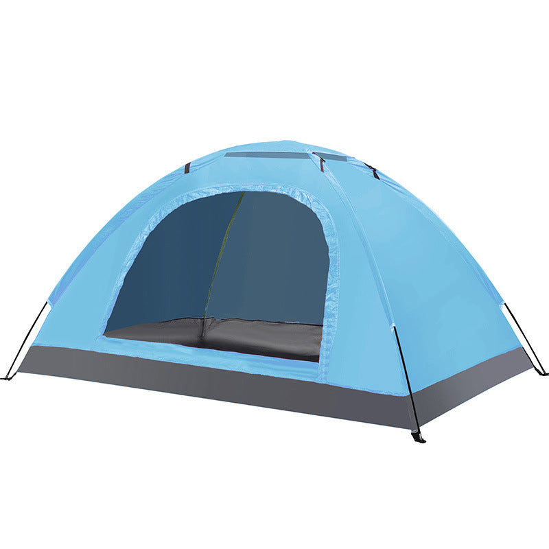 "Outdoor Double Camping Tent – Single-Layer, Lightweight, Waterproof, and Easy to Assemble with Fiberglass Poles – Ideal for Picnic, Mountaineering, Fishing, and Adventure"