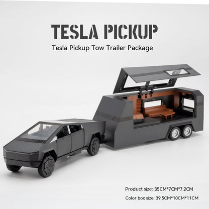 "Tesla CyberTracker-Inspired Simulation 1 to 32 Tesla Pickup Trailer Alloy Car Model Toy – Detailed Replica with Realistic Design, Perfect for Collectors and Enthusiasts of Futuristic Automotive Models"