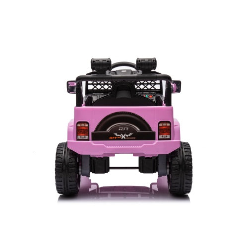 "12V Ride-On Truck for Kids with Remote Control, 3 Speeds, Bluetooth Music, LED Lights, Spring Suspension, and Electric Powered Wheels – Perfect for Outdoor Adventure and Fun Playtime"