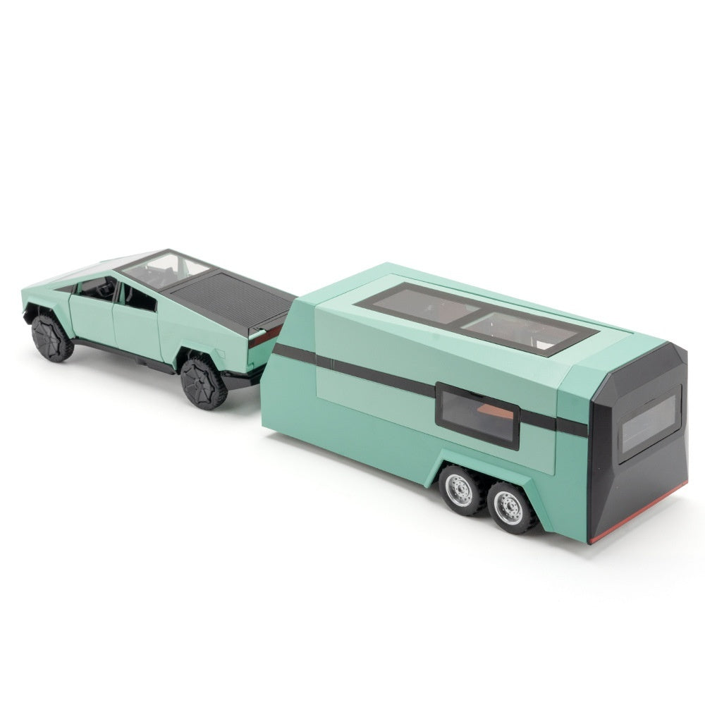 "Tesla CyberTracker-Inspired Simulation 1 to 32 Tesla Pickup Trailer Alloy Car Model Toy – Detailed Replica with Realistic Design, Perfect for Collectors and Enthusiasts of Futuristic Automotive Models"