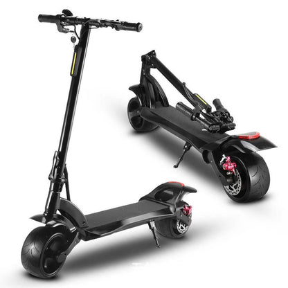 Double Drive Folding Electric Scooter with Wide 10-Inch Solid Tires, Max Speed 40km/h, Mobile App Connectivity, and Compact Foldable Design for Ultimate Convenience and Performance"