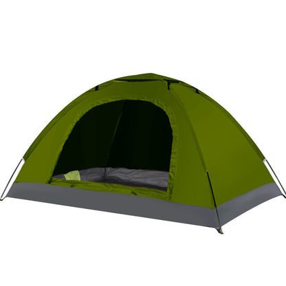 "Outdoor Double Camping Tent – Single-Layer, Lightweight, Waterproof, and Easy to Assemble with Fiberglass Poles – Ideal for Picnic, Mountaineering, Fishing, and Adventure"