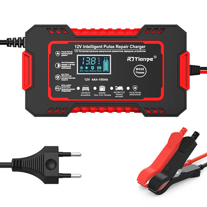 "Smart Battery Charger 12V for Lead Acid Batteries (4Ah-100Ah) – Compact 213x110x64mm, Ideal for Cars, Motorcycles, and More"