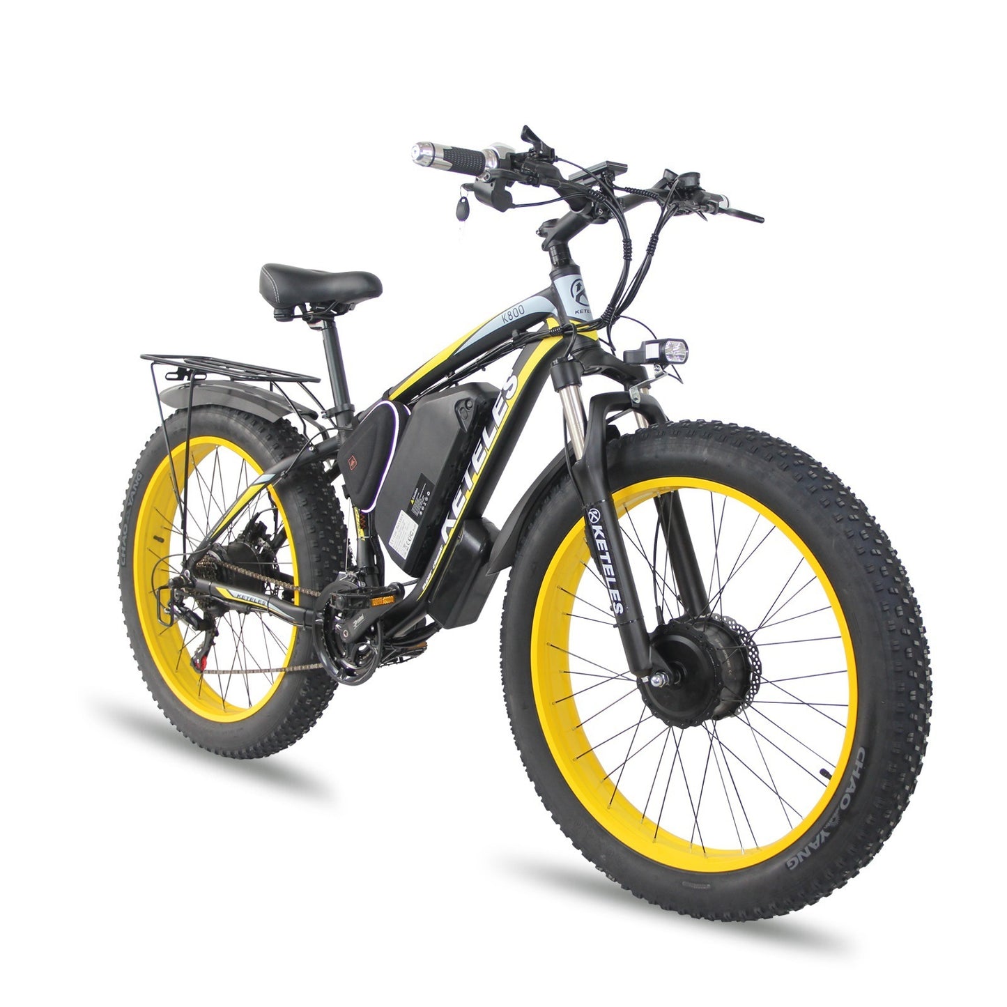 "Front and Rear Dual Motor Electric Bicycle with 21-Speed Oil Brakes, 48V Lithium Battery, Aluminum Alloy Frame, and Mechanical Disc Brakes"