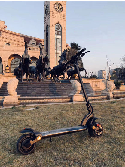 Double Drive Folding Electric Scooter with Wide 10-Inch Solid Tires, Max Speed 40km/h, Mobile App Connectivity, and Compact Foldable Design for Ultimate Convenience and Performance"