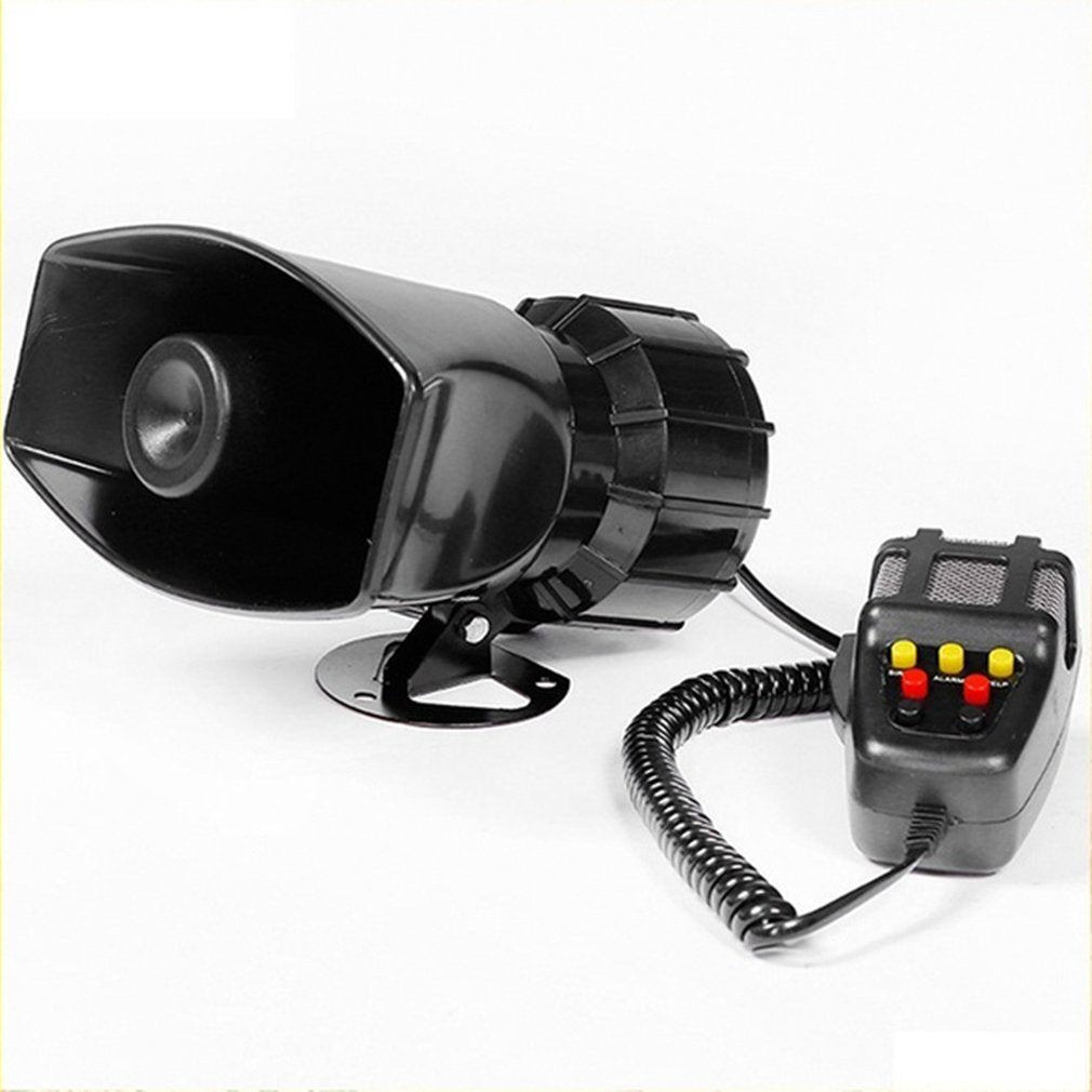 "Horn Siren PA Speaker System 100W 12V with Microphone – 7 Loud Sound Modes for Vehicles, Emergency, and Safety Use – Durable, Clear, and Powerful Car Siren for Police, Fire, and Security Vehicles"