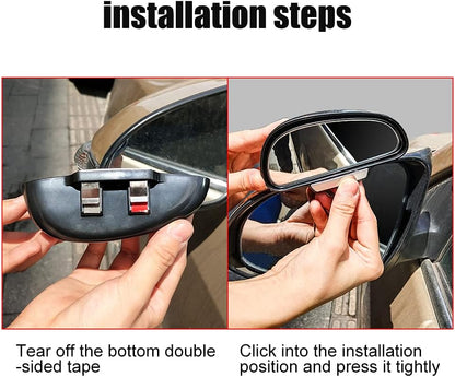 "Universal Adjustable Blind Spot Mirrors: Enhance Your Driving Safety with High Definition Glass and Wide Angle Design for Optimal Side Visibility, Perfect for Auxiliary Parking and Reducing Dangerous Blind Spots"