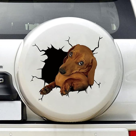 "Unique Broken Hole Creative Puppy Car Window Electrostatic Stickers – Adorable Animal Design, Perfect for Car or Home Décor, Easy to Apply and Remove, Fun Decorative Wall Stickers"