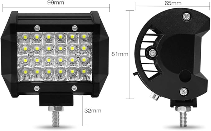 "High-Performance 72W Off-Road Vehicle Modification Strip Lights: Dual 4-Inch LED Bead Highlighting Design with 4 Rows, 18W Each, Offering 1800LM for Enhanced Visibility and Style in Any Off-Road Adventure"