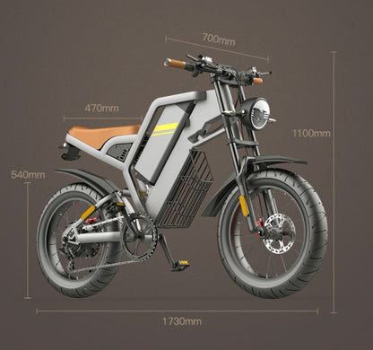 "GT20 Luxury Electric Bicycle with 20-Inch Tires, 48V Lithium Battery, Seven-Stage Transmission, Aluminum Alloy Frame, and Up to 200km Range - Ideal for Mountain Riding and City Commuting"