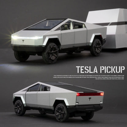 "Tesla CyberTracker-Inspired Simulation 1 to 32 Tesla Pickup Trailer Alloy Car Model Toy – Detailed Replica with Realistic Design, Perfect for Collectors and Enthusiasts of Futuristic Automotive Models"