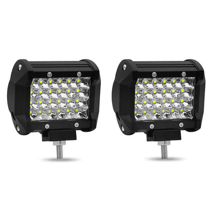 "High-Performance 72W Off-Road Vehicle Modification Strip Lights: Dual 4-Inch LED Bead Highlighting Design with 4 Rows, 18W Each, Offering 1800LM for Enhanced Visibility and Style in Any Off-Road Adventure"