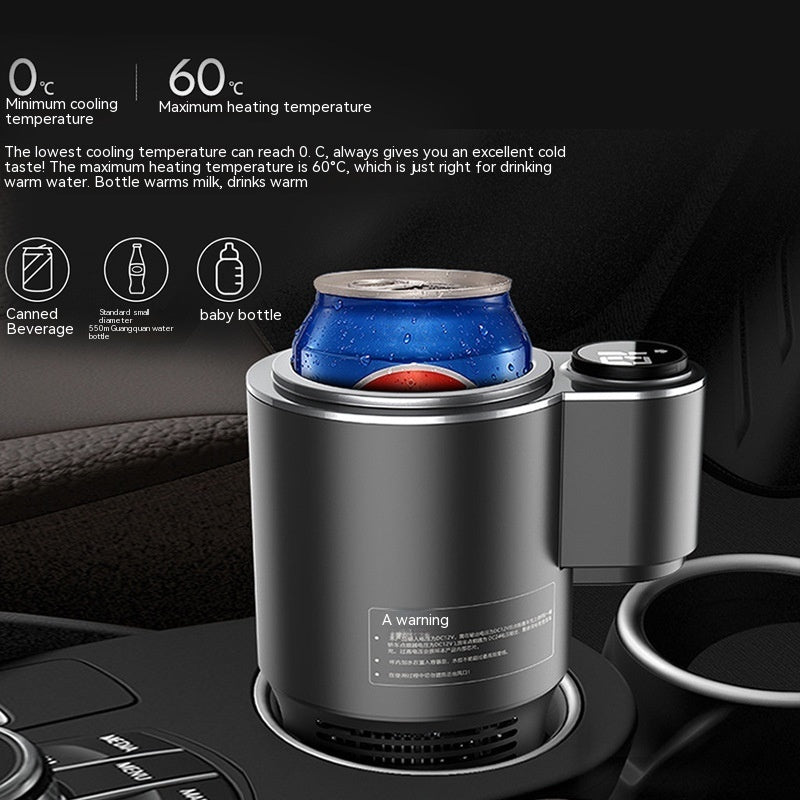 "2-in-1 12V Car Heating and Cooling Mug: Fast Beverage Temperature Control for Coffee, Cans, and Drinks – Auto Drink Warmer & Cooler for Hot and Cold Beverages on the Go"