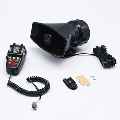 "Horn Siren PA Speaker System 100W 12V with Microphone – 7 Loud Sound Modes for Vehicles, Emergency, and Safety Use – Durable, Clear, and Powerful Car Siren for Police, Fire, and Security Vehicles"