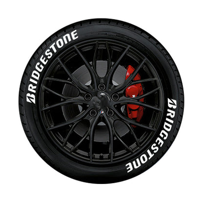 "Personalize Your Ride: 8-Piece 3D Car Tire Letter Stickers for Unique Wheel Decoration - BRIDGESTONE Style, Easy Adhesion, Perfect for Cars and Motorcycles"