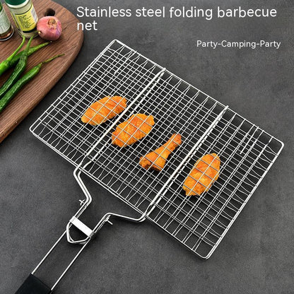 "Stainless Steel Folding Barbecue Grill – Portable, Removable Wire Design, Compact and Durable for Outdoor Cooking, Easy Storage, Perfect for Backyard BBQs, Camping, and On-the-Go Grilling Fun"