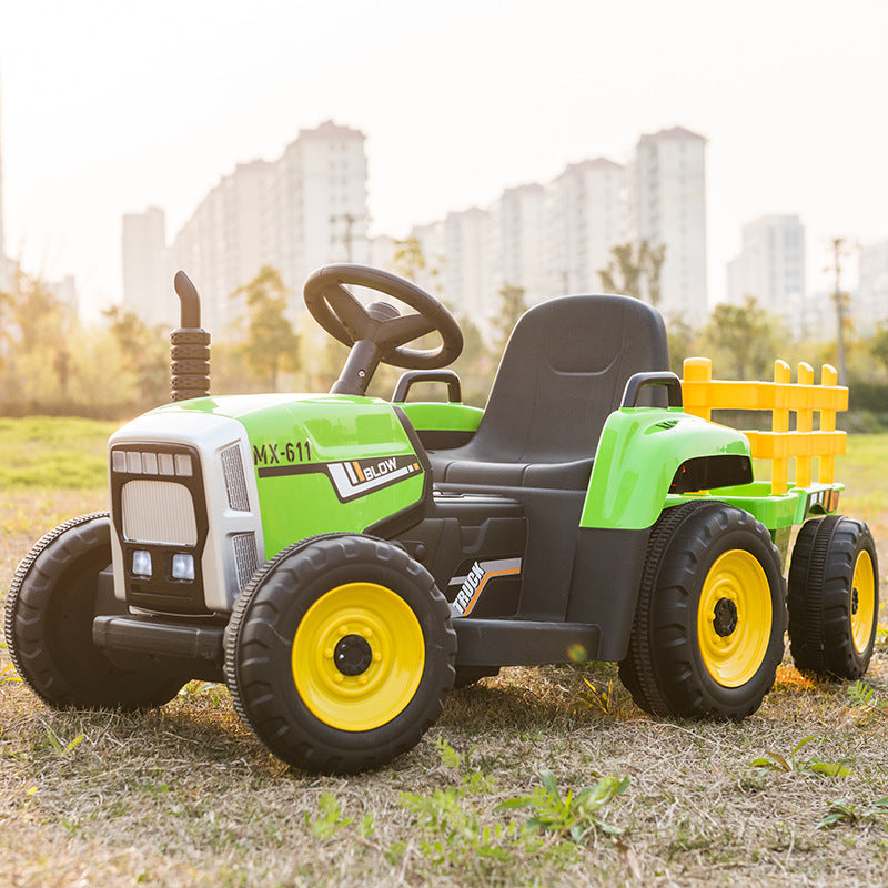 "Children's Electric Tractor Car for Boys and Girls - Four-Wheel Ride-On Toy Car for Babies and Toddlers, Safe and Fun Ride with Seats for Kids and Adults, Perfect for Outdoor Play and Adventures"