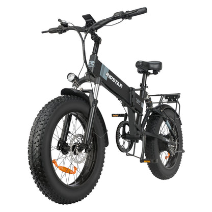 "20-Inch-Wide Folding Mountain Electric Bicycle with Fat Tires, 1000W Motor, Double Oil Disc Brakes, Airbag Shock Absorption, 48V Power, 60KM Range, and 200KG Load Capacity - Foreign Trade Version"