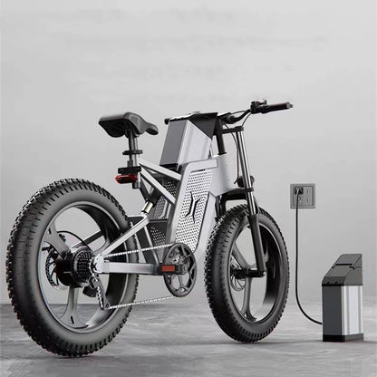 "20 Inch 2000W Off-Road Electric Bicycle for Adults – Lithium Battery Assisted Fat Tire E-Bike with 35AH, Ideal for Mountain, Snow, and Rugged Terrain Adventures, High-Performance Electric Motorcycle"