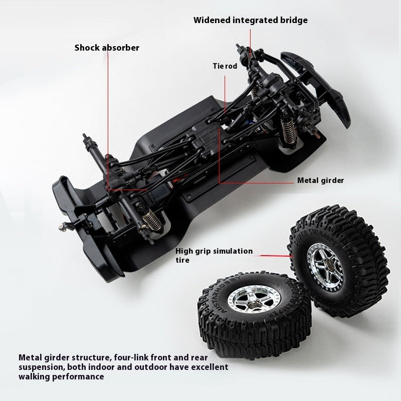 "Front and Rear Shock Absorber Four-Wheel Drive Off-Road Jeep Children's Electric Simulation Model Toy - Realistic Design, Durable Build, and Fun Adventure Experience for Young Explorers and Off-Road Enthusiasts"