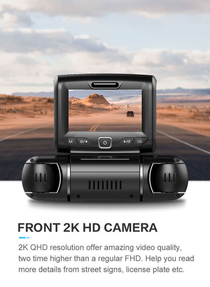 "360° 4-Channel Dash Cam | Front, Rear, Inside, Left & Right | GPS, WIFI, HD Night Vision, Ultra Wide-Angle, Full Car Coverage, 24/7 Parking Mode, No Blind Spots"