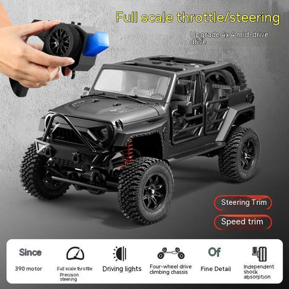 "Wrangler Jeep 4WD Remote Control Off-Road Vehicle Toy – Full-Scale Climbing Four-Wheel Drive RC Car for Adventure Enthusiasts, High Performance, Durable Design, and Ultimate Terrain Exploration Fun!"