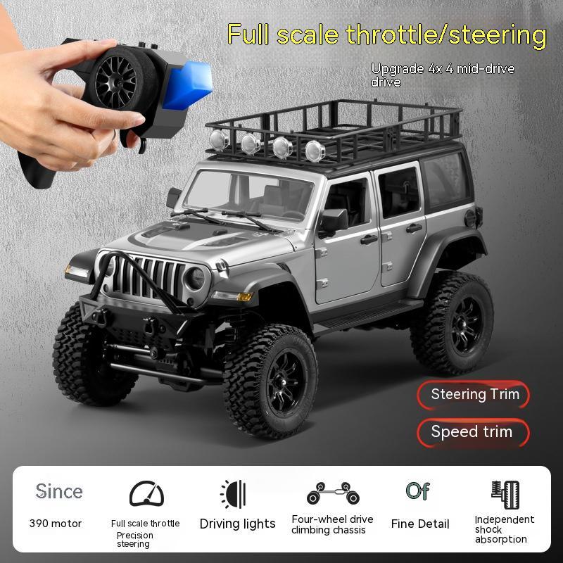 "Wrangler Jeep 4WD Remote Control Off-Road Vehicle Toy – Full-Scale Climbing Four-Wheel Drive RC Car for Adventure Enthusiasts, High Performance, Durable Design, and Ultimate Terrain Exploration Fun!"