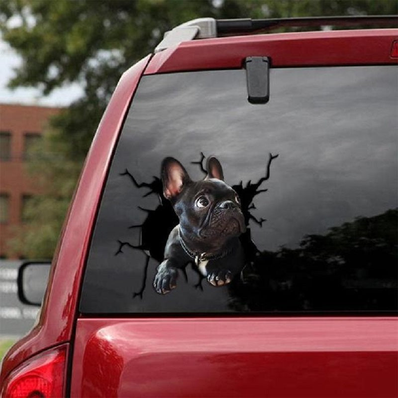 "Unique Broken Hole Creative Puppy Car Window Electrostatic Stickers – Adorable Animal Design, Perfect for Car or Home Décor, Easy to Apply and Remove, Fun Decorative Wall Stickers"