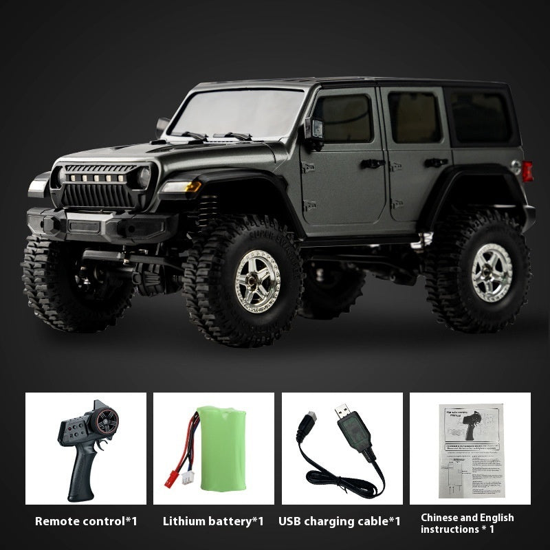 "Front and Rear Shock Absorber Four-Wheel Drive Off-Road Jeep Children's Electric Simulation Model Toy - Realistic Design, Durable Build, and Fun Adventure Experience for Young Explorers and Off-Road Enthusiasts"