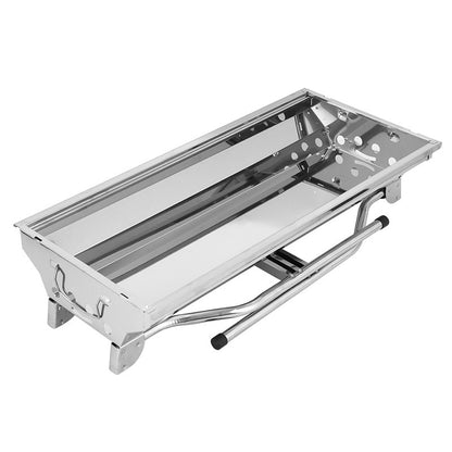 "Outdoor Portable Folding BBQ Grill - Stainless Steel, Smoke-Free, Easy Assembly, Large Capacity for 5+ People, Compact & Portable Design for Camping, Tailgating, and Outdoor Cooking Adventures"