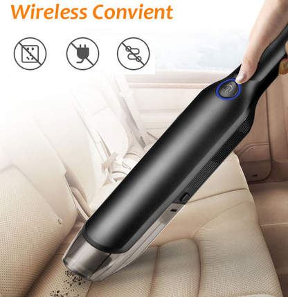 "Mini Wireless Handheld Vacuum Cleaner - 7.4V, Dual-Use for Car & Home, 5000pa Suction, 2-Speed, 2000mAh Battery, 40W/50W Power, 30 Min Runtime, 0.2L Dust Cup"