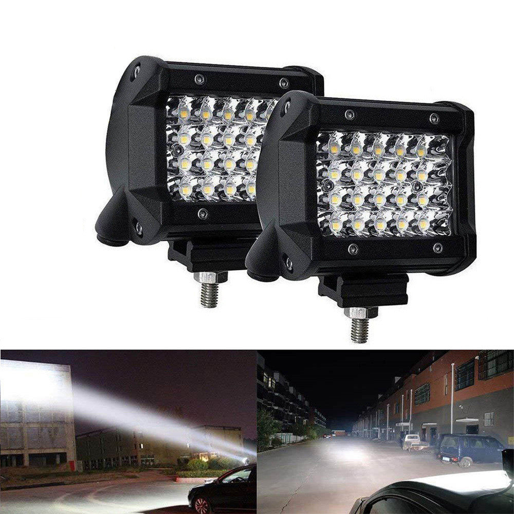 "High-Performance 72W Off-Road Vehicle Modification Strip Lights: Dual 4-Inch LED Bead Highlighting Design with 4 Rows, 18W Each, Offering 1800LM for Enhanced Visibility and Style in Any Off-Road Adventure"